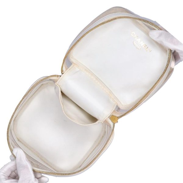 40860 5 Chanel Cosmetic Pouch Clear Leather Cocomark Vanity Bag