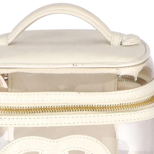 40860 7 Chanel Cosmetic Pouch Clear Leather Cocomark Vanity Bag