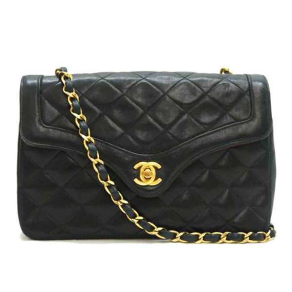 41062 1 Chanel Matelasse Chain Shoulder Bag Black