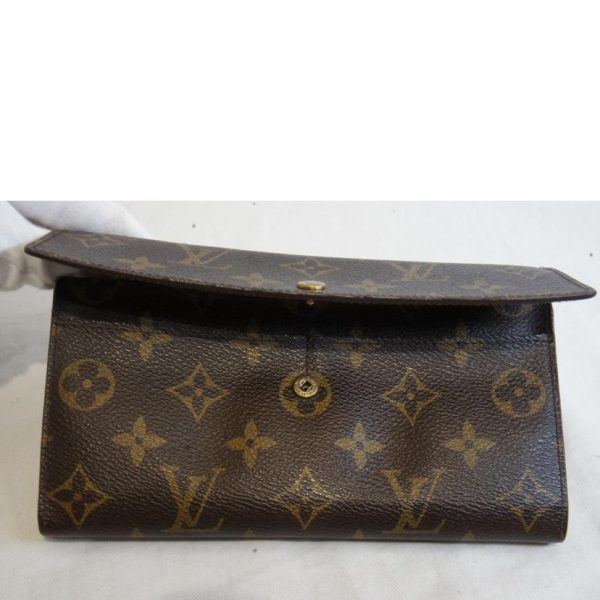 41157 8 Louis Vuitton Portomone Credit Monogram Wallet Brown