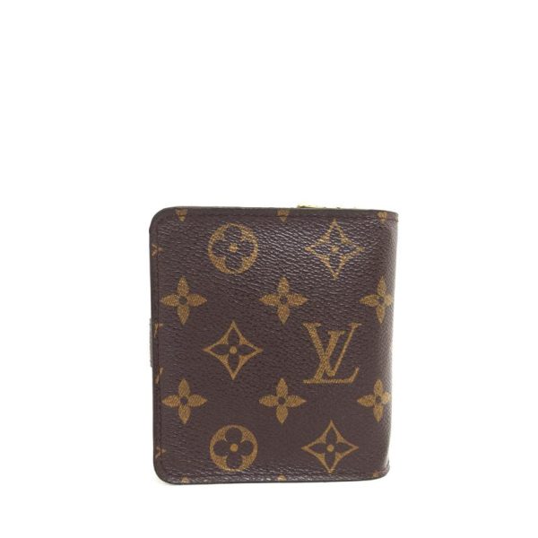 41164 2 Louis Vuitton Compact Zip Monogram Wallet Brown