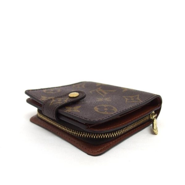 41164 3 Louis Vuitton Compact Zip Monogram Wallet Brown