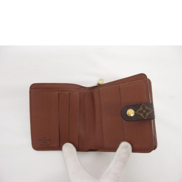 41164 4 Louis Vuitton Compact Zip Monogram Wallet Brown