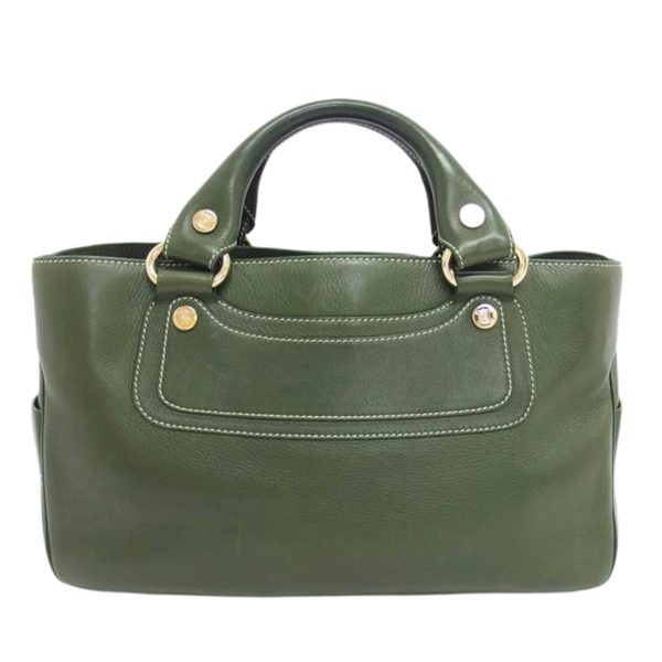 41188 1 Celine Leather Boogie Bag Moss Green