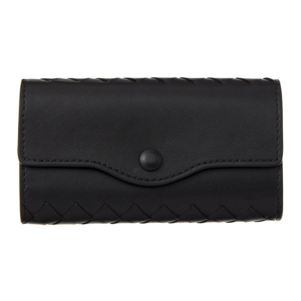 41193778 BOTTEGA VENETA Key Case Intrecciato Black