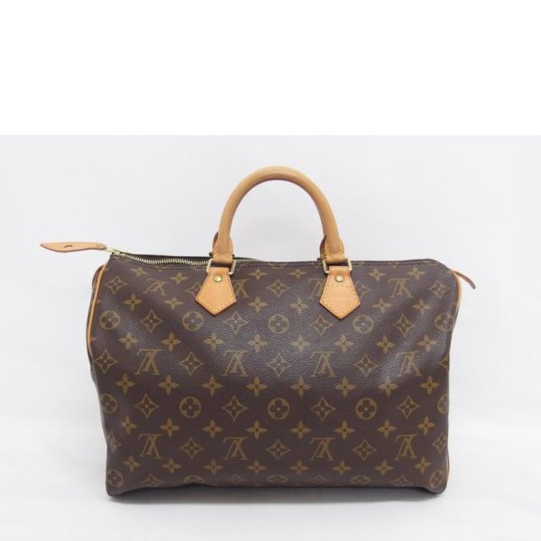 41218 2 Louis Vuitton Speedy 35 Monogram Handbag Brown