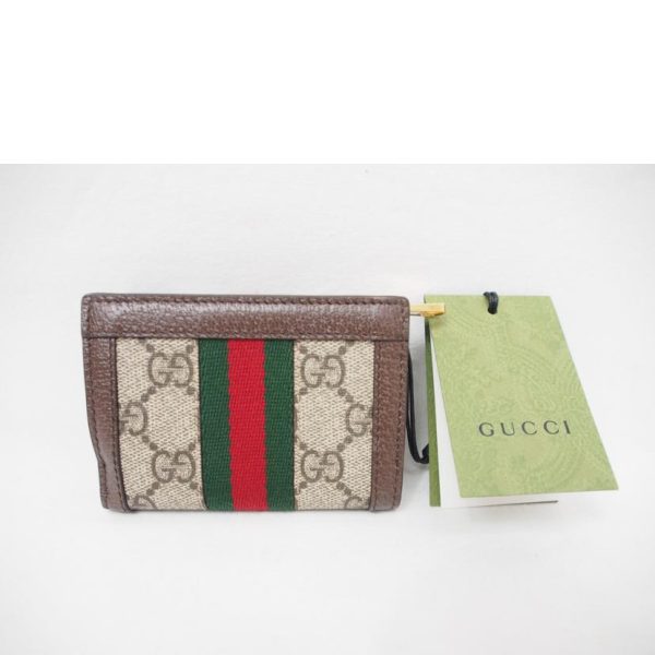 41244 2 Gucci Ophidia Web GG Supreme Compact Wallet Beige