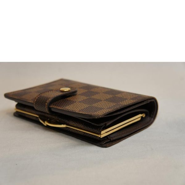 41263 3 Louis Vuitton Portomone Viennois Damier Wallet Brown