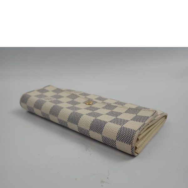 41286 3 Louis Vuitton Portefeuil Sala Damier Azur Wallet White