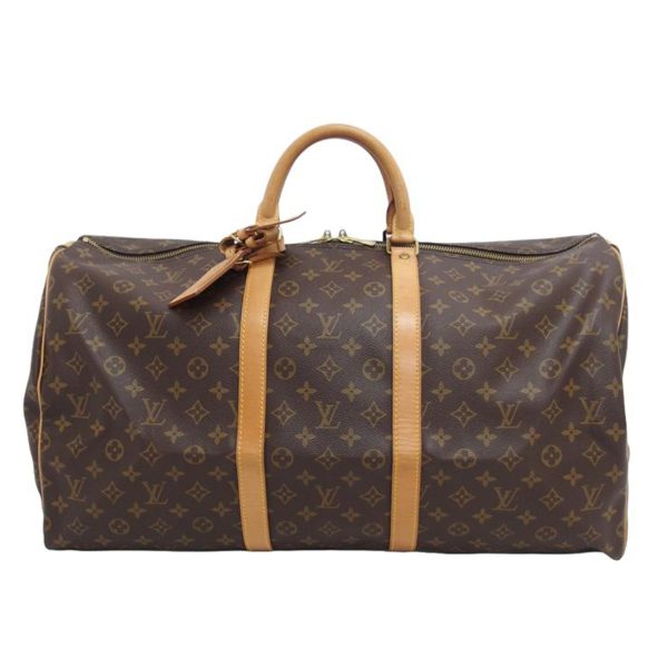 41492 1 Louis Vuitton Keepall 55 Monogram Duffel Bag Brown