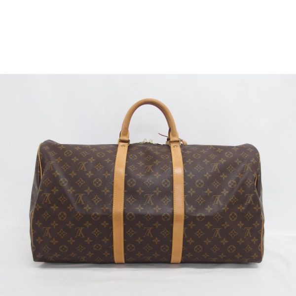 41492 2 Louis Vuitton Keepall 55 Monogram Duffel Bag Brown