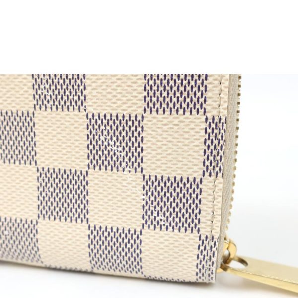 41515 2 Louis Vuitton Zippy Damier Azur Wallet Brown