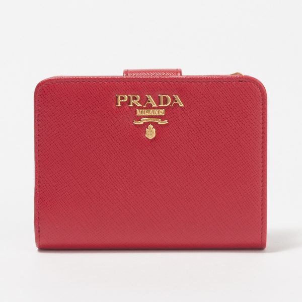 41562802 PRADA Fold Wallet SAFFIANO METAL Red