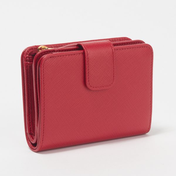 41562802d PRADA Fold Wallet SAFFIANO METAL Red