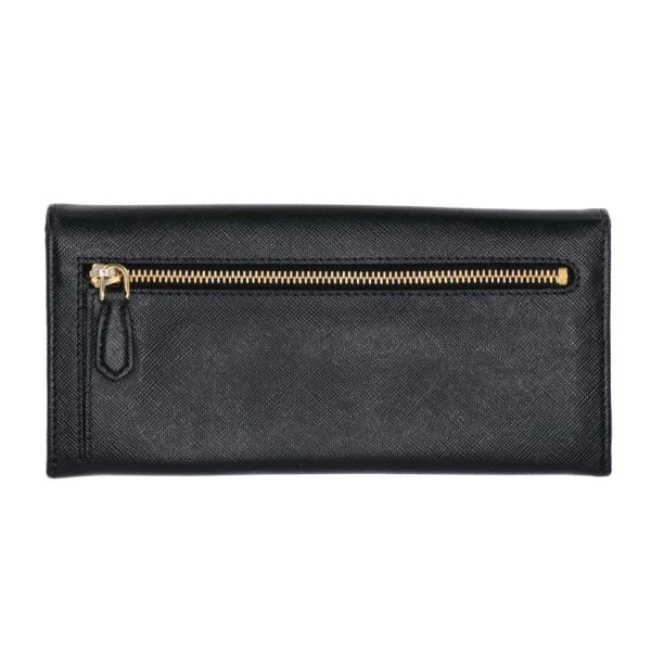 41624 2 PRADA Prada Long Wallet Bag Saffiano Metal Nero