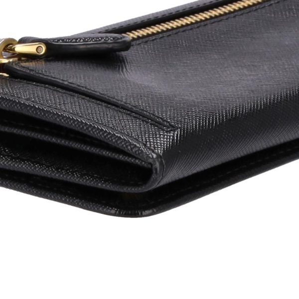 41624 5 PRADA Prada Long Wallet Bag Saffiano Metal Nero