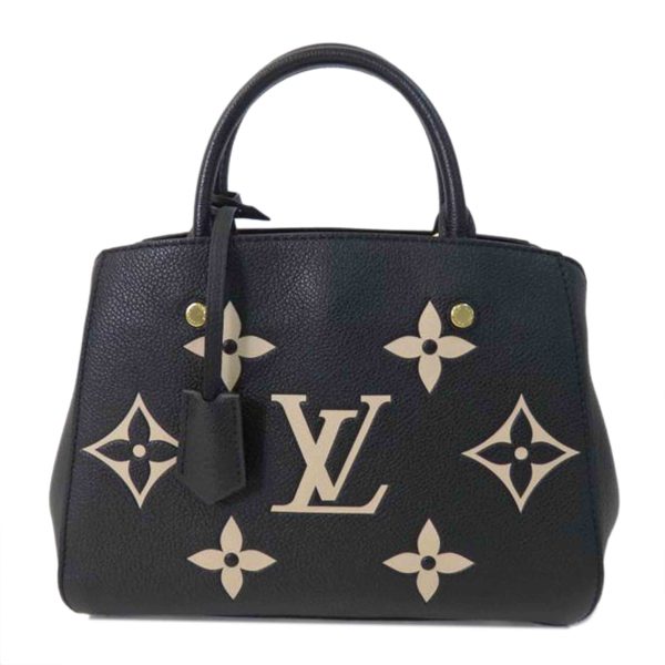 41625 1 Louis Vuitton Montaigne BB Monogram Empreinte Bag Black x Beige