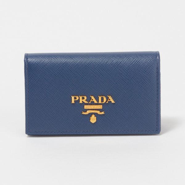 41666975 PRADA Card Case SAFFIANO METAL Blue BLUE