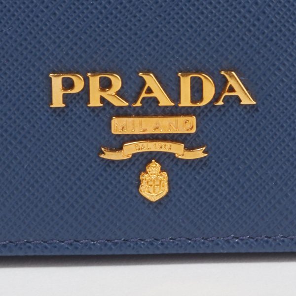 41666975a PRADA Card Case SAFFIANO METAL Blue BLUE