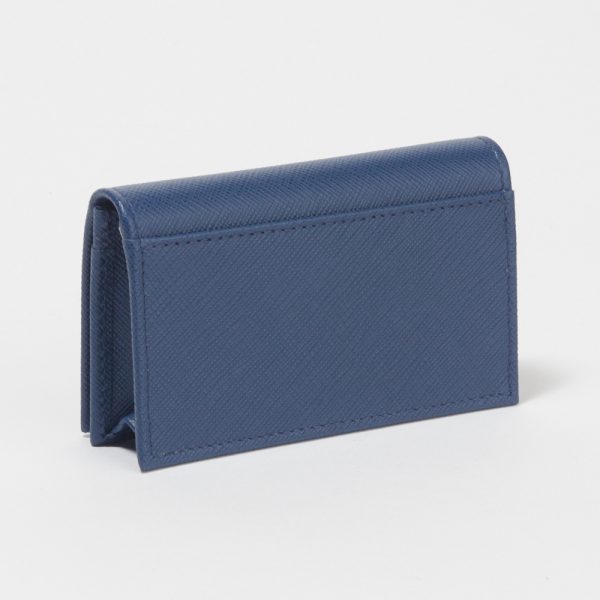 41666975d PRADA Card Case SAFFIANO METAL Blue BLUE