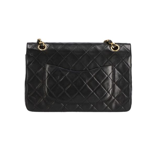 41700 2 Chanel Matelasse Double Flap Chain Shoulder Bag Black