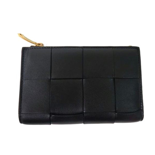 41708 1 Bottega Veneta Maxi Intrecciato Zip Wallet Black