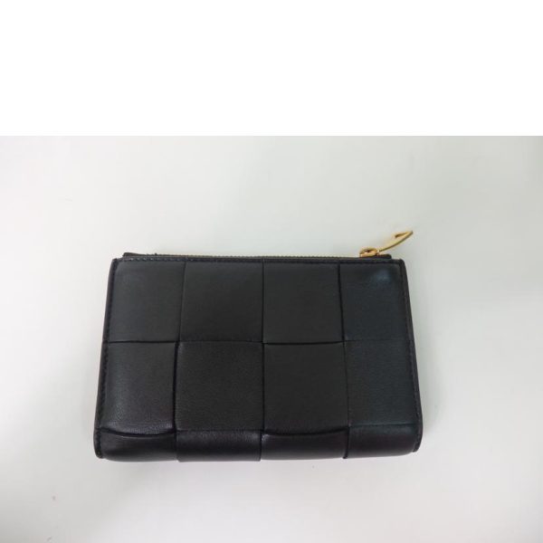 41708 2 Bottega Veneta Maxi Intrecciato Zip Wallet Black