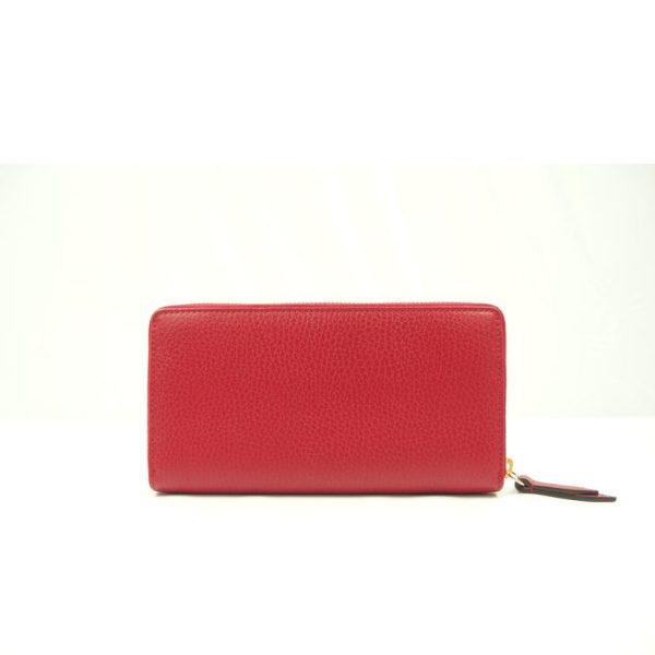 41743 2 Gucci GG Marmont Round Zipper Long Wallet Red