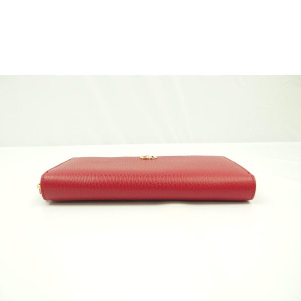 41743 3 Gucci GG Marmont Round Zipper Long Wallet Red