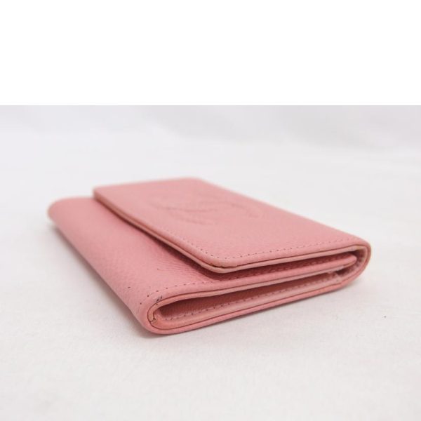 41850 3 Chanel Cocomark Bi fold Card Case Caviar Skin Pink