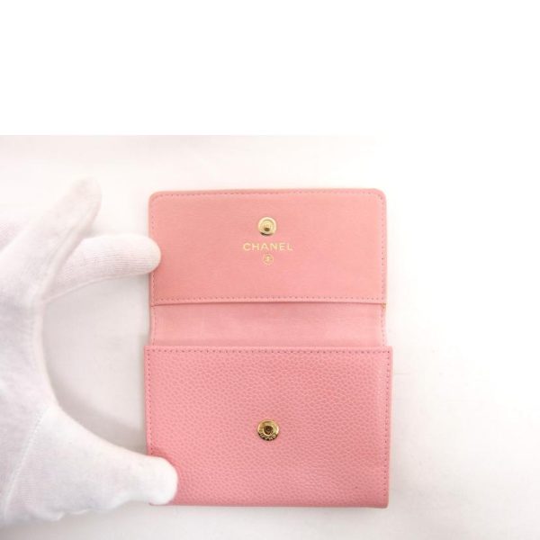 41850 4 Chanel Cocomark Bi fold Card Case Caviar Skin Pink