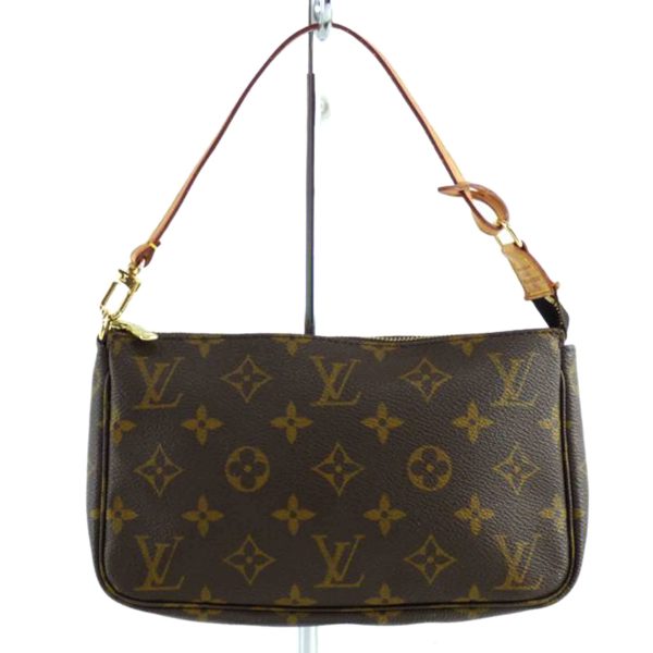 41881 1 Louis Vuitton Pochette Accessoire Monogram Clutch Bag Brown