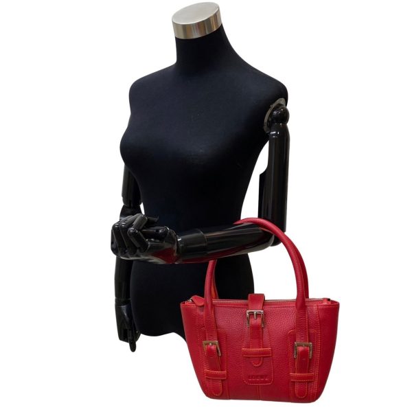 419g235849704 2 Loewe Senda Logo Engraved Leather Mini Tote Bag Red