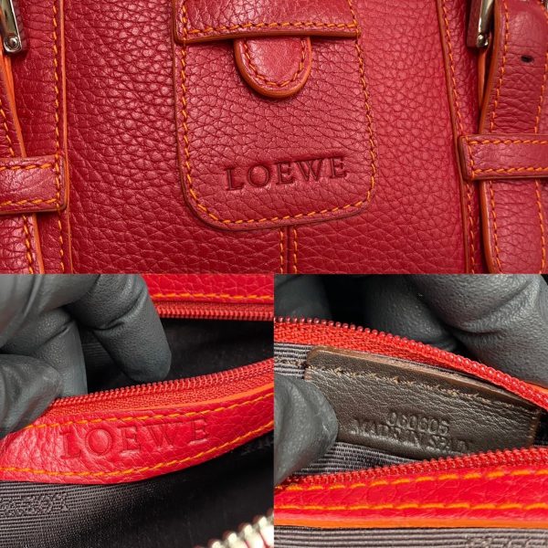 419g235849704 3 Loewe Senda Logo Engraved Leather Mini Tote Bag Red