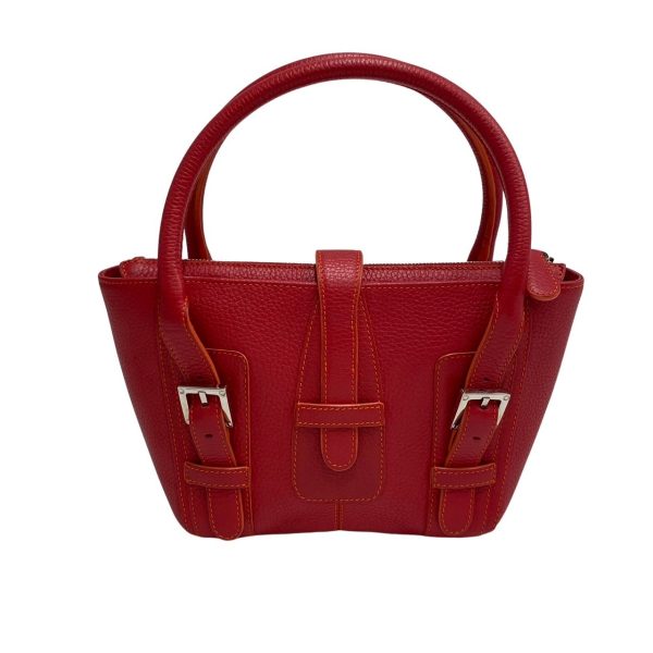 419g235849704 4 Loewe Senda Logo Engraved Leather Mini Tote Bag Red