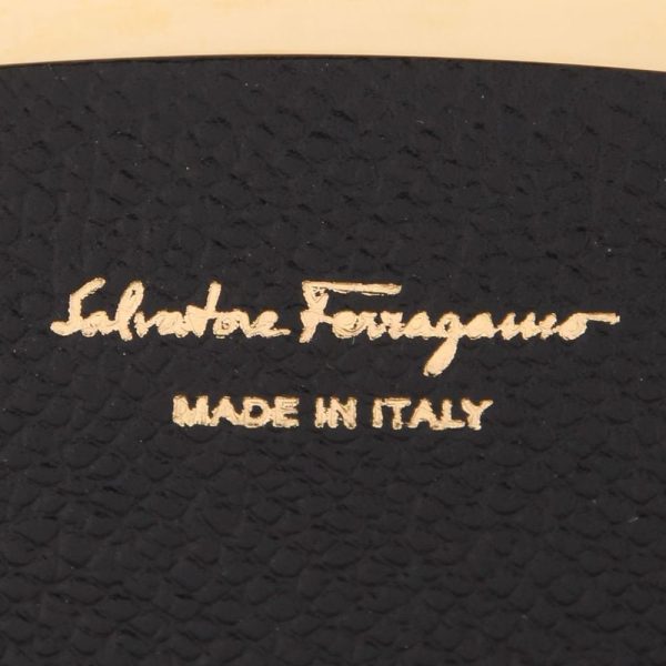 42046493b Ferragamo Business Card Holder Card Case GANCINO CILIP Black