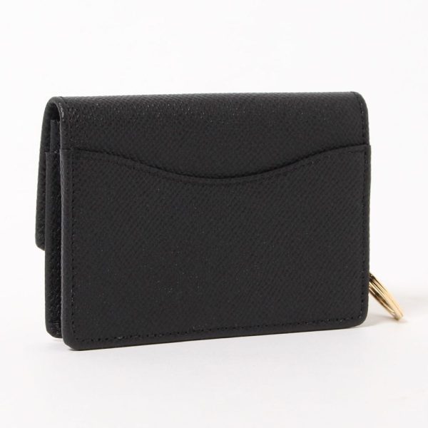 42046493e Ferragamo Business Card Holder Card Case GANCINO CILIP Black