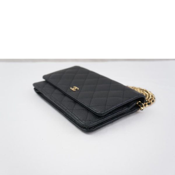 42212 4 Chanel Matelasse Caviar Chain Wallet Bag Black