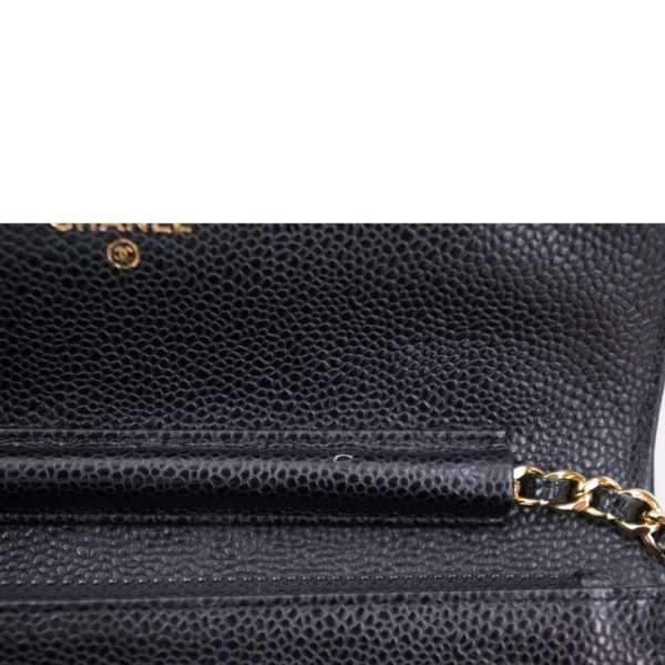 42212 8 Chanel Matelasse Caviar Chain Wallet Bag Black