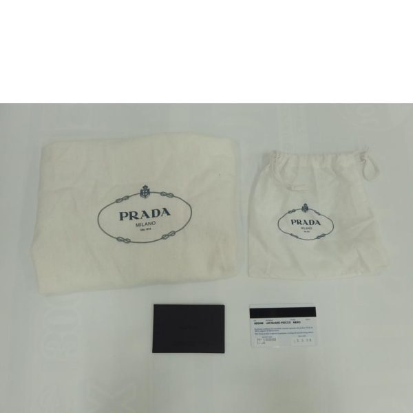 42280 6 PRADA Prada Logo Ribbon 2way Hand Bag Black