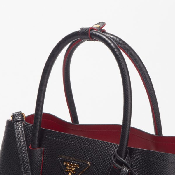 42314134f Prada 2WAY bag double small bag SAFFIANO Black