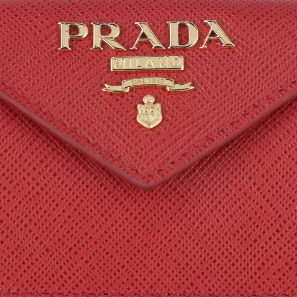 42375777a PRADA Fold Wallet 1MH021 QWA Red Series