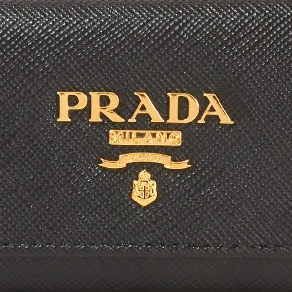 42499138a Prada key case SAFFIANO METAL NERO Black