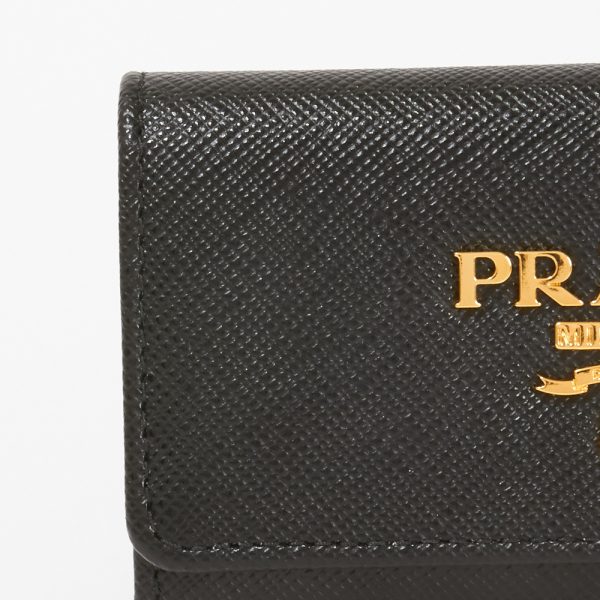 42499138e Prada key case SAFFIANO METAL NERO Black