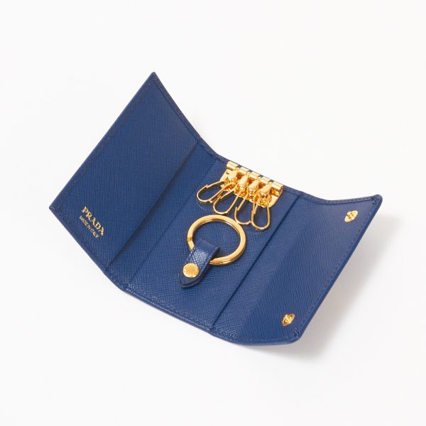 42499145b PRADA Key Case SAFFIANO METAL Blue