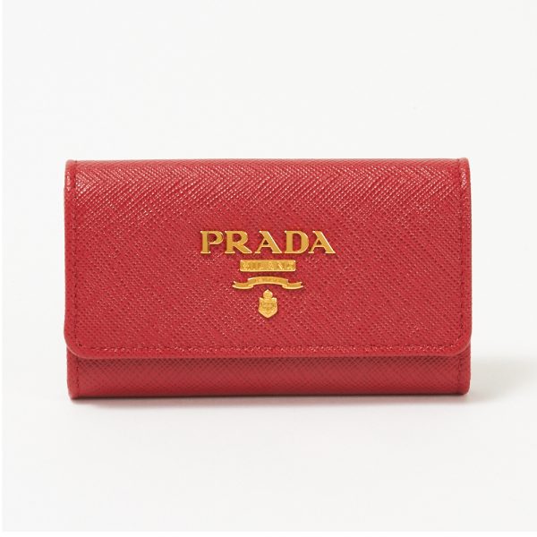 42499169 PRADA Key Case SAFFIANO METAL Red