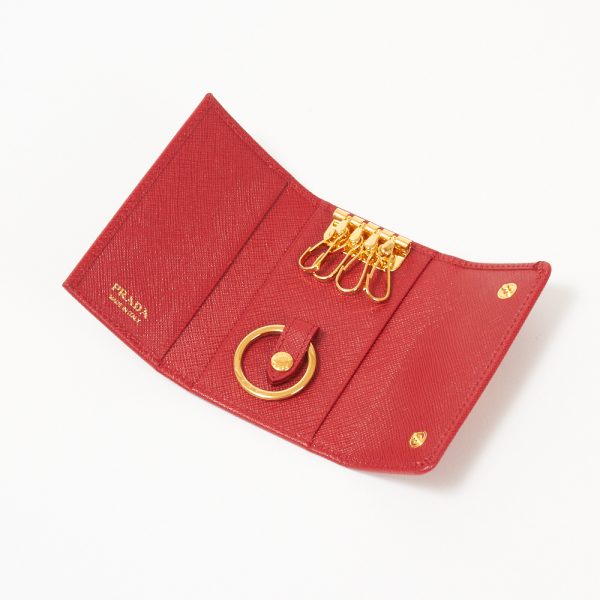 42499169b PRADA Key Case SAFFIANO METAL Red