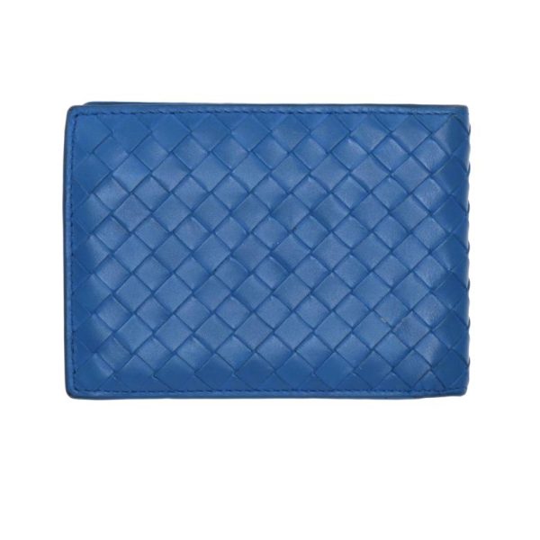 42529 2 Bottega Veneta Intrecciato Bi fold Wallet Turquoise