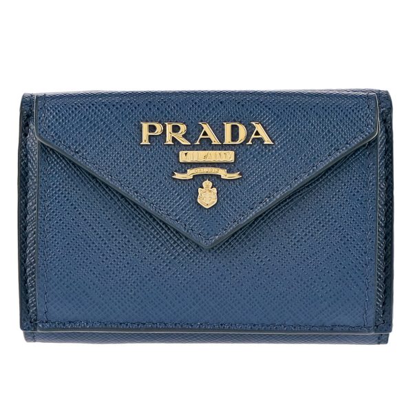 42600435 PRADA Fold Wallet SAFFIANO METAL Blue