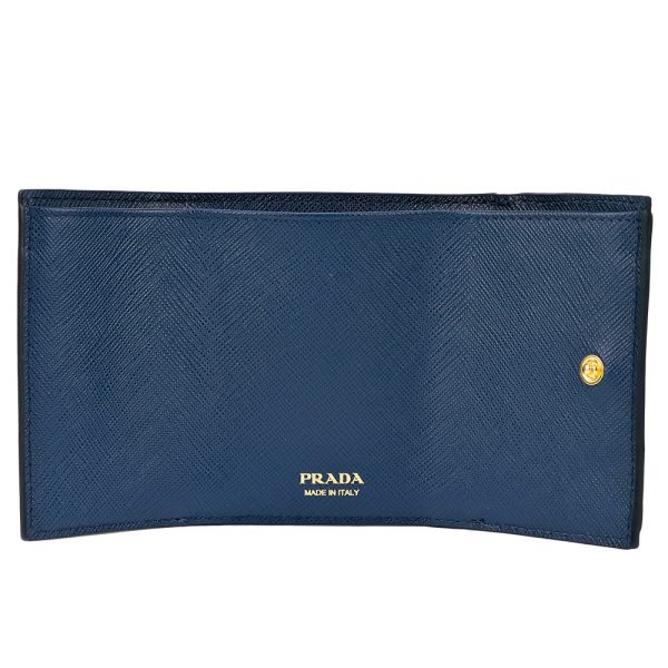 42600435a PRADA Fold Wallet SAFFIANO METAL Blue